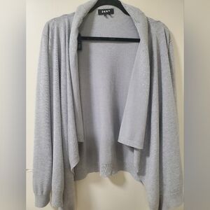 DKNY Women's Light Gray Draped Sweater